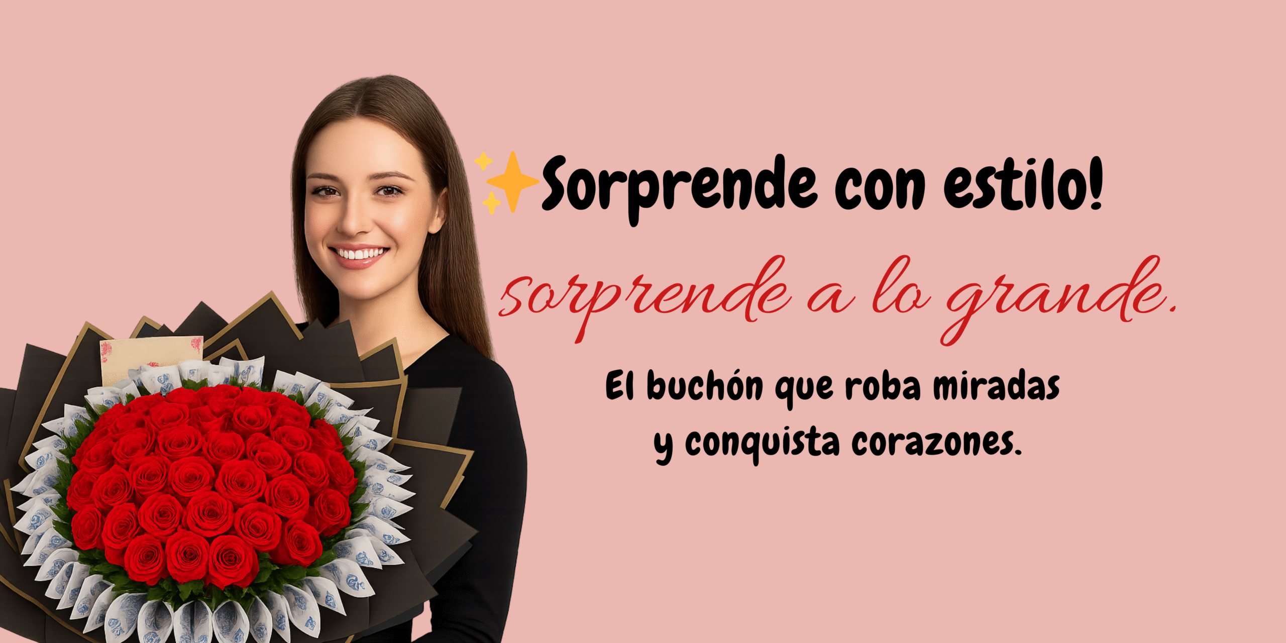 buchon de rosas con billete